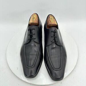 Berluti Men Size 8.5 Black Leather Moc Toe Lace Up Derby Dress Shoes